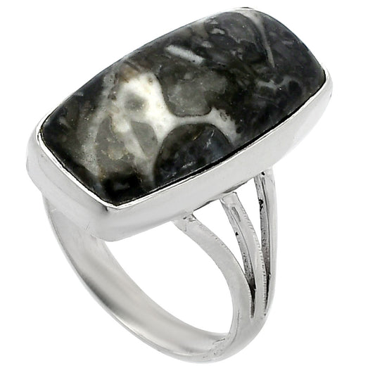 Natural Mexican Cabbing Fossil Ring size-9 R-1003 SDR225428