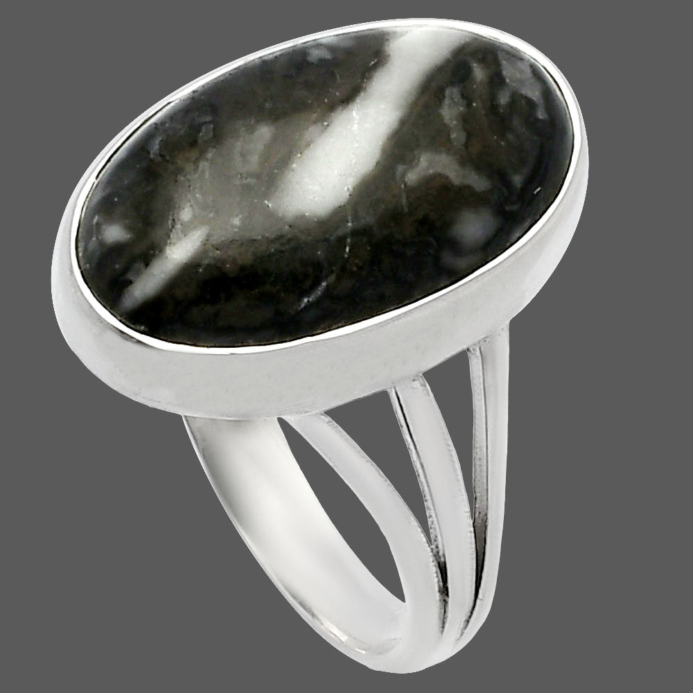 Natural Mexican Cabbing Fossil Ring size-9 R-1003 SDR225478
