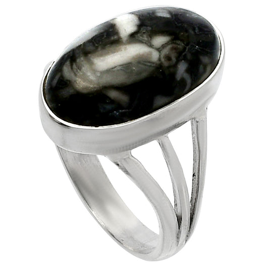 Natural Mexican Cabbing Fossil Ring size-7 R-1003 SDR225489
