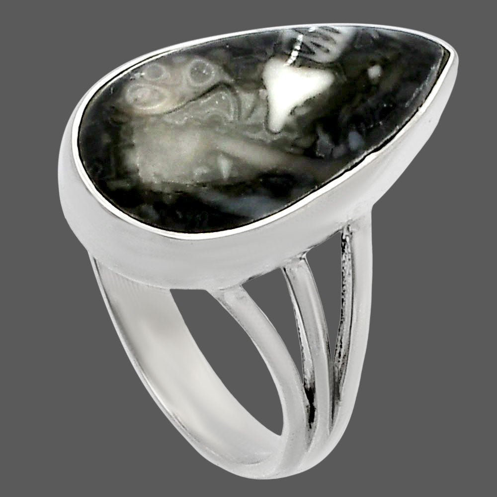 Natural Mexican Cabbing Fossil Ring size-7 R-1003 SDR225545