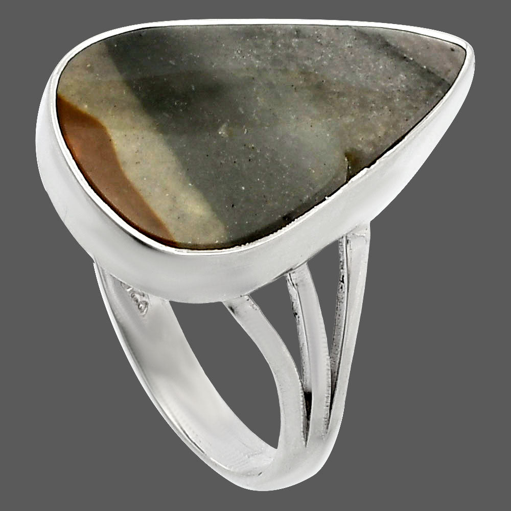 Natural Polygram Jasper Ring size-9 R-1003 SDR225550