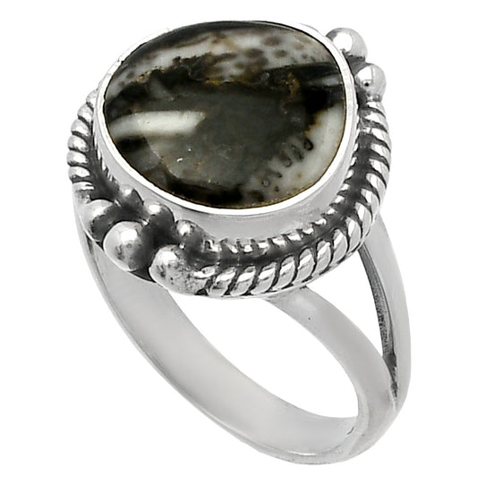 Natural Mexican Cabbing Fossil Ring size-6 R-1253 SDR225666