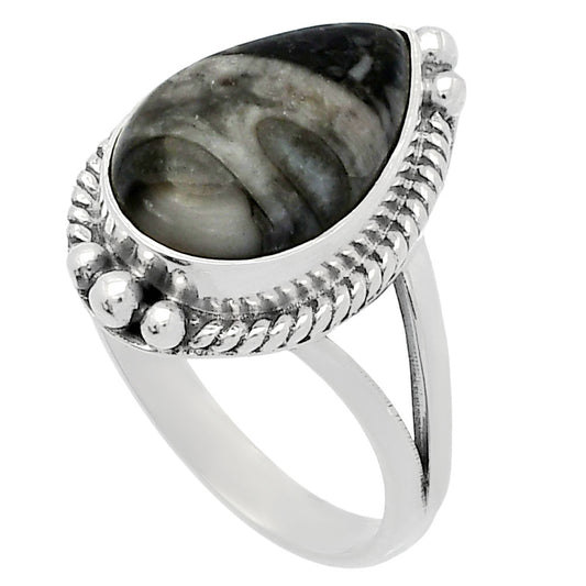 Natural Mexican Cabbing Fossil Ring size-8 R-1253 SDR225700