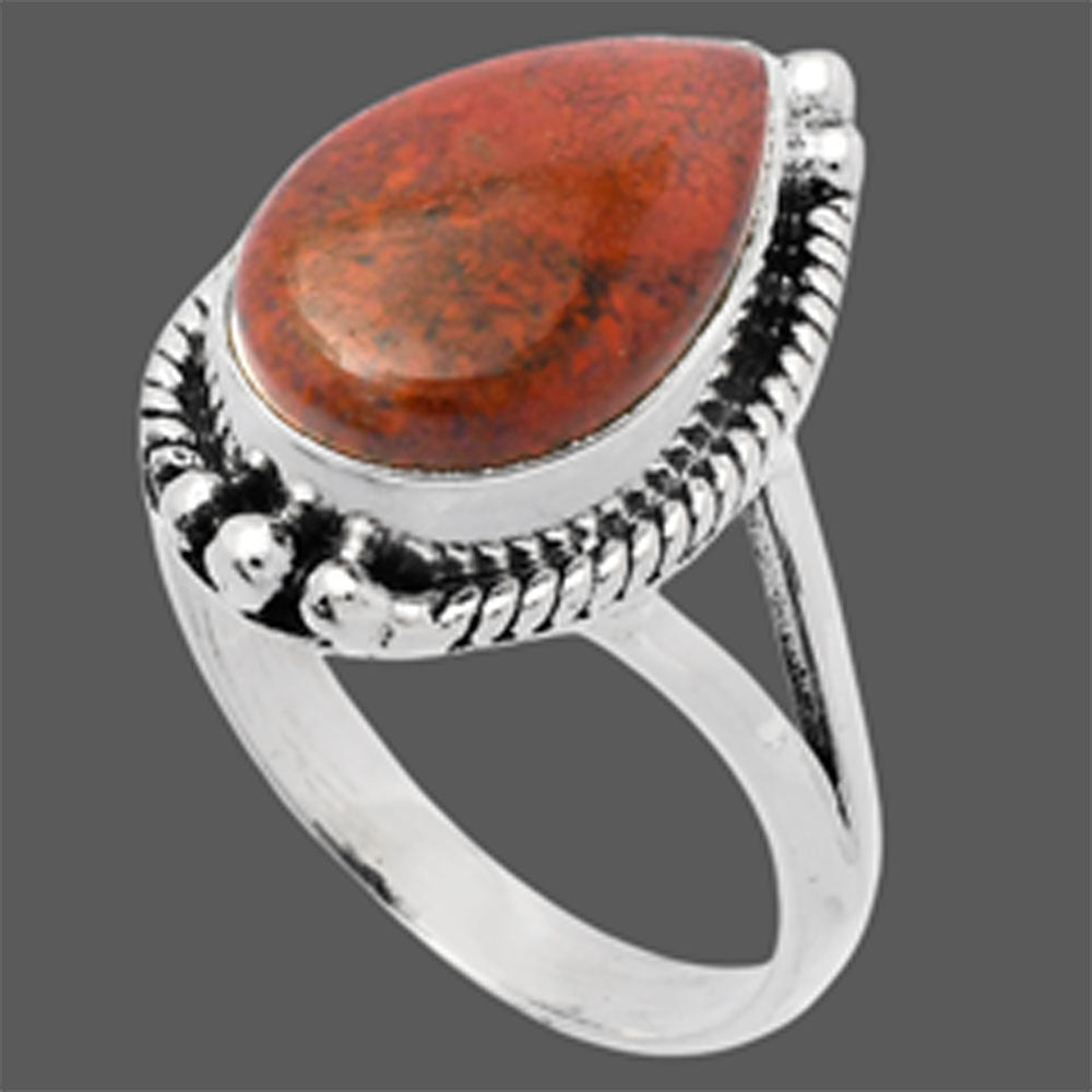 Natural Red Moss Agate Ring size-9.5 R-1253 SDR225706