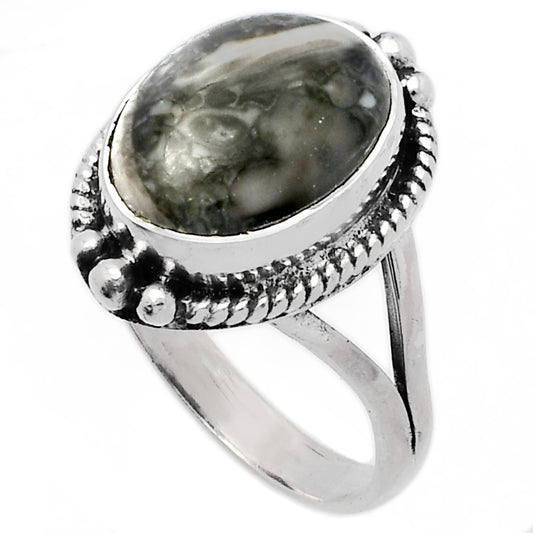 Natural Mexican Cabbing Fossil Ring size-9 R-1253 SDR225722