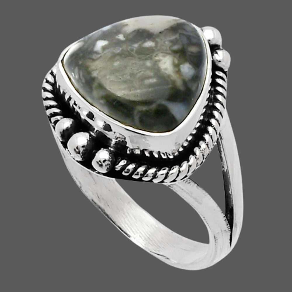 Natural Mexican Cabbing Fossil Ring size-7 R-1253 SDR225727