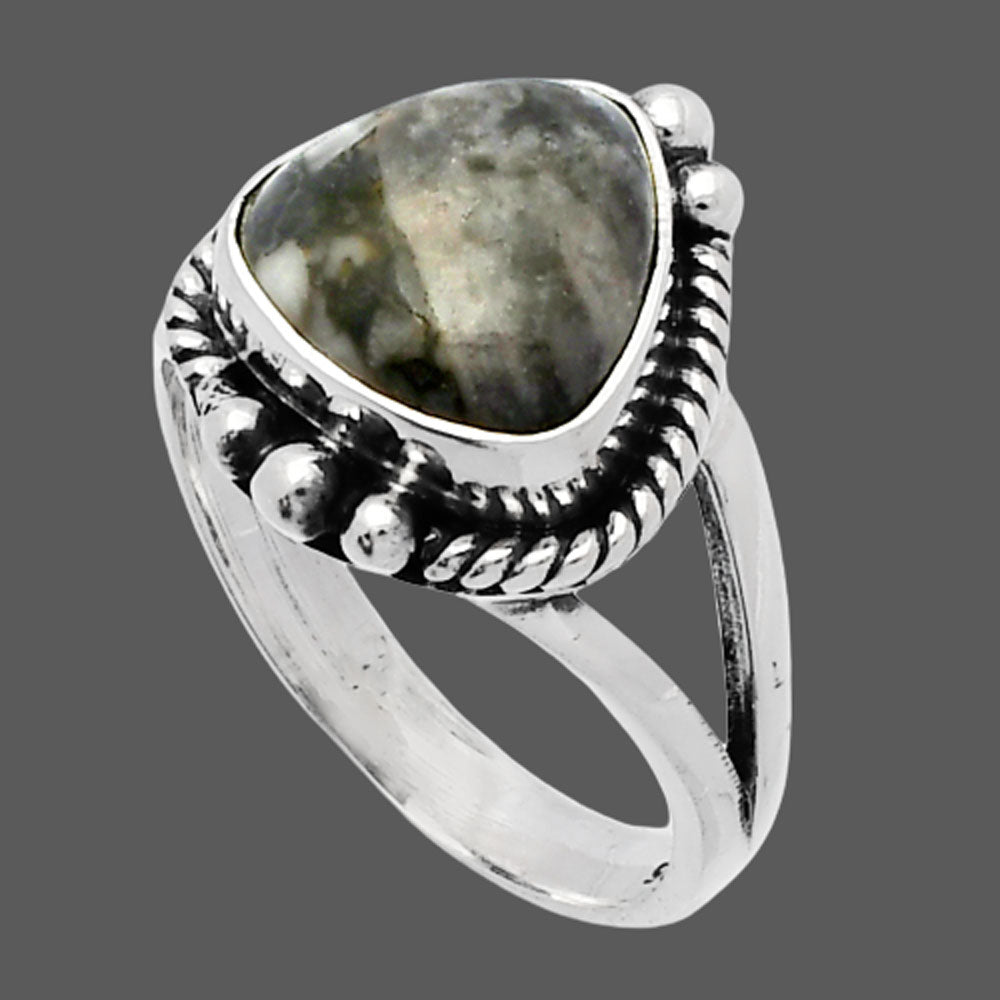 Natural Mexican Cabbing Fossil Ring size-6 R-1253 SDR225731