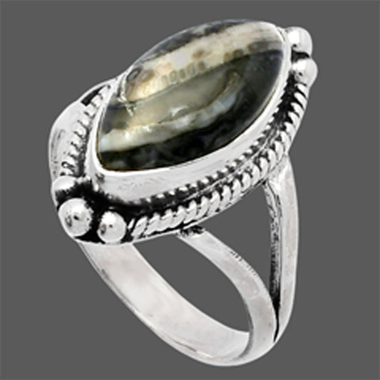 Natural Mexican Cabbing Fossil Ring size-7 R-1253 SDR225803