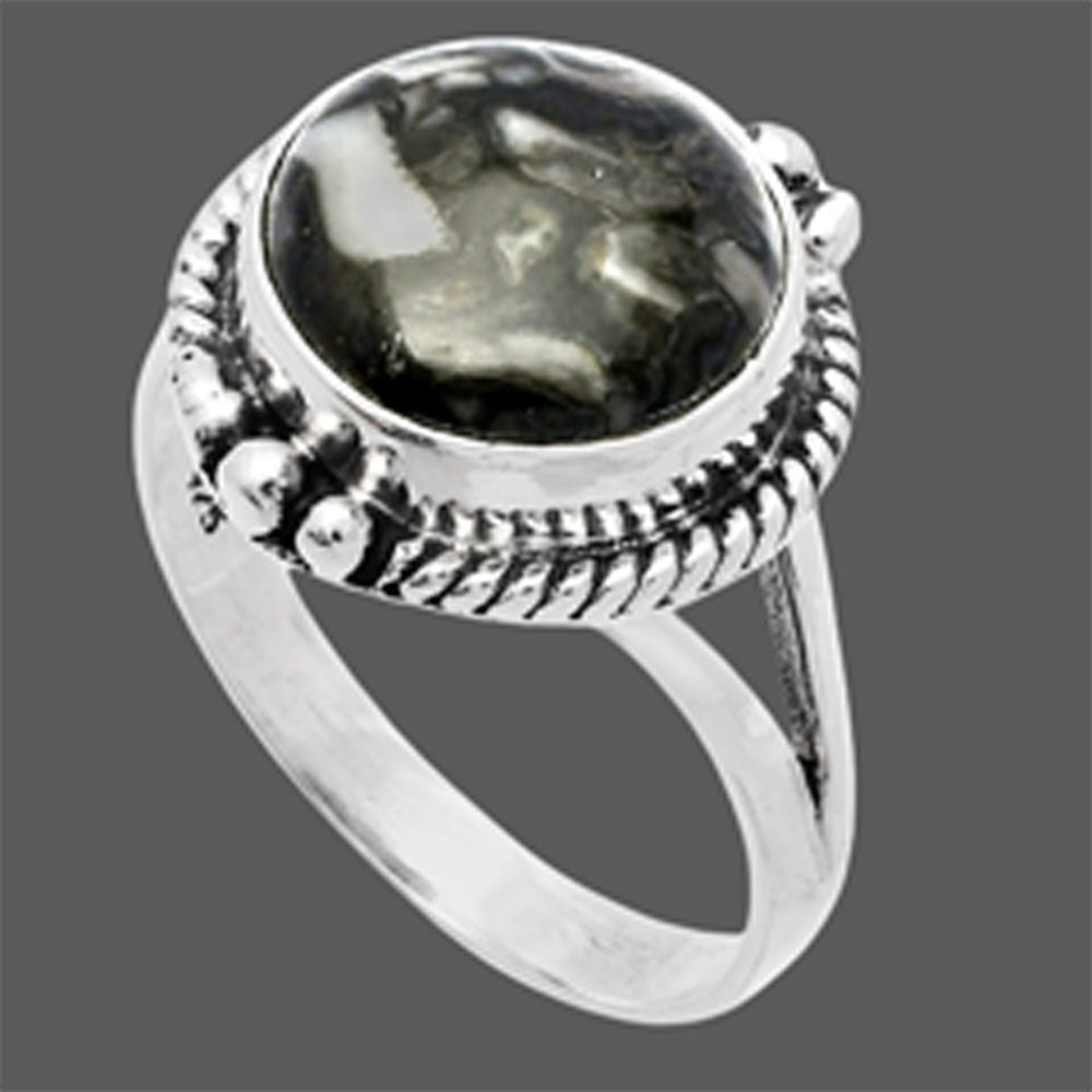 Natural Crinoid Fossil Coral Ring size-9.5 R-1253 SDR225807