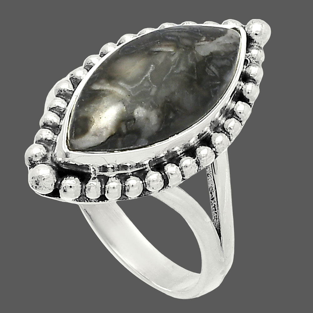 Natural Mexican Cabbing Fossil Ring size-9 R-1154 SDR225893