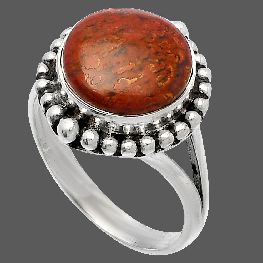 Natural Red Moss Agate Ring size-8.5 R-1154 SDR225950