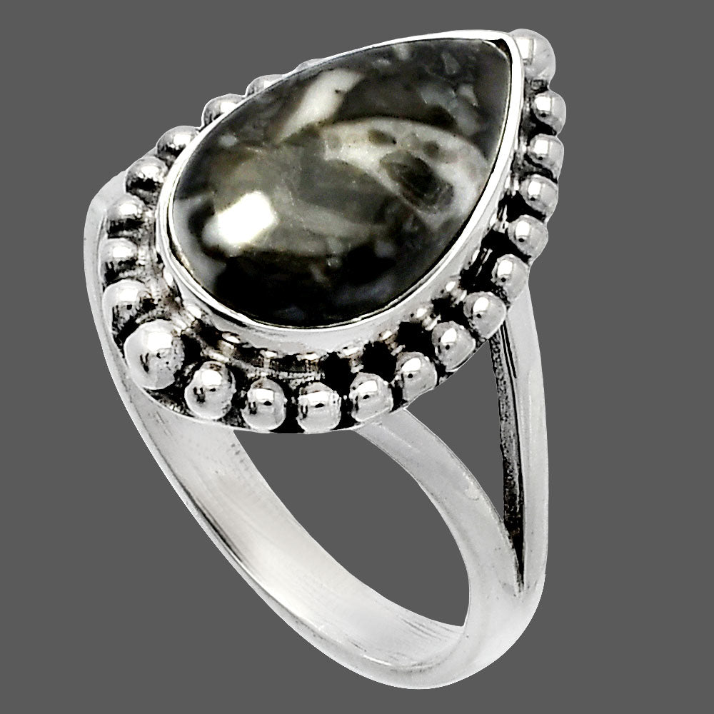 Natural Mexican Cabbing Fossil Ring size-8.5 R-1154 SDR225953