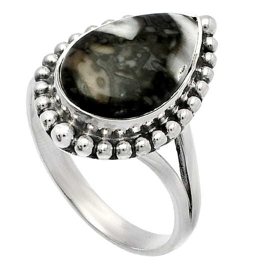 Natural Mexican Cabbing Fossil Ring size-9 R-1154 SDR225961