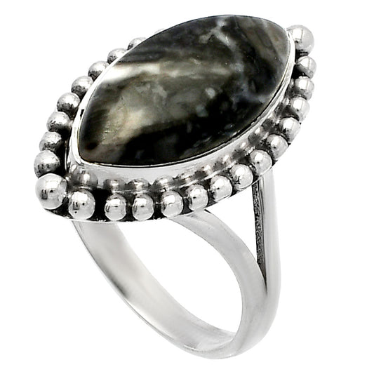 Natural Mexican Cabbing Fossil Ring size-8.5 R-1154 SDR225979