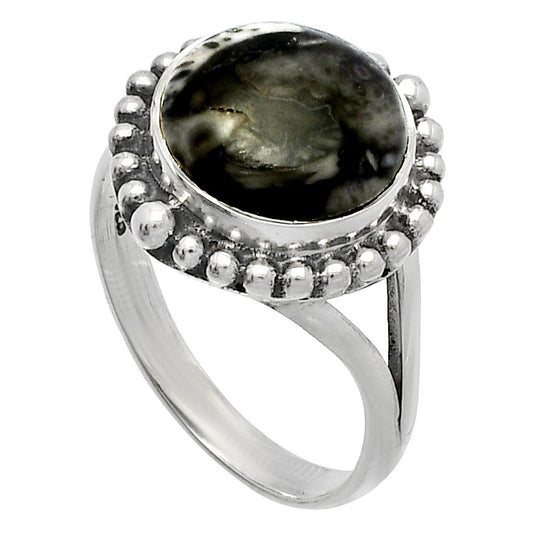 Natural Mexican Cabbing Fossil Ring size-9 R-1154 SDR226011