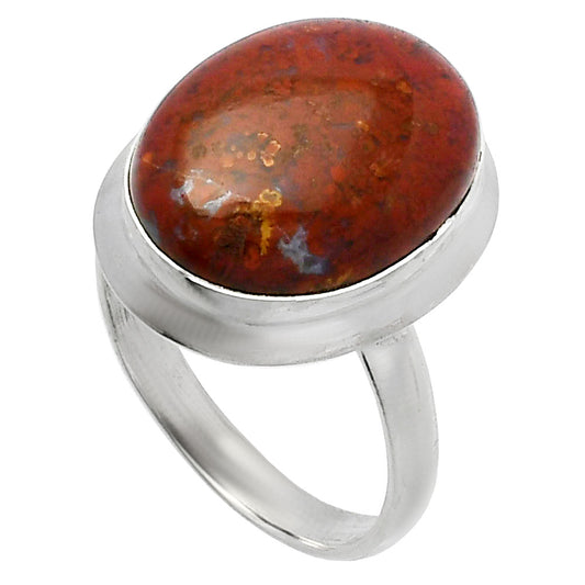 Natural Red Moss Agate Ring size-7 R-1007 SDR226292