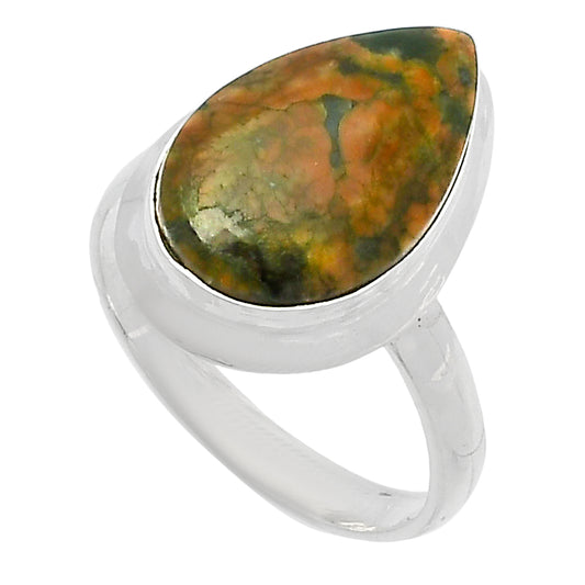 Natural Rhyolite - Rainforest Jasper Ring size-7 R-1007 SDR226388