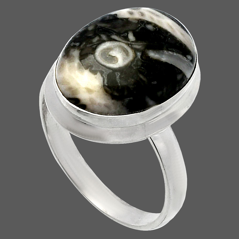 Natural Mexican Cabbing Fossil Ring size-9 R-1007 SDR226451