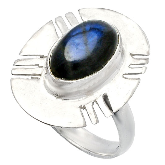 Blue Fire Labradorite - Madagascar Ring size-8 R-1240 SDR226495