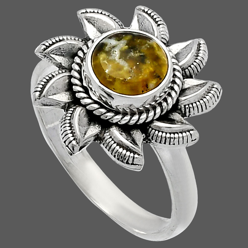 Sun - Natural Serpentine Ring size-8 R-1617 SDR226507