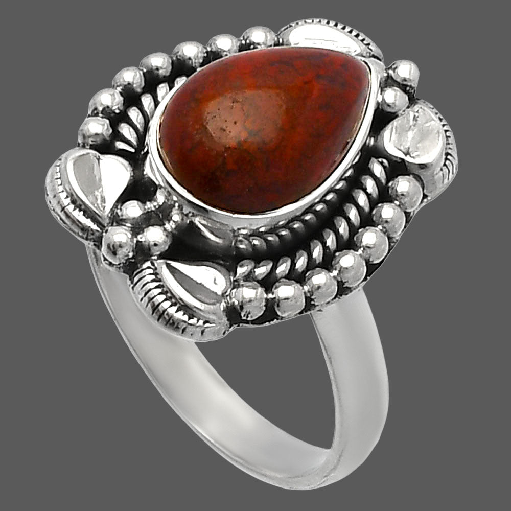 Natural Red Moss Agate Ring size-7 R-1598 SDR226687