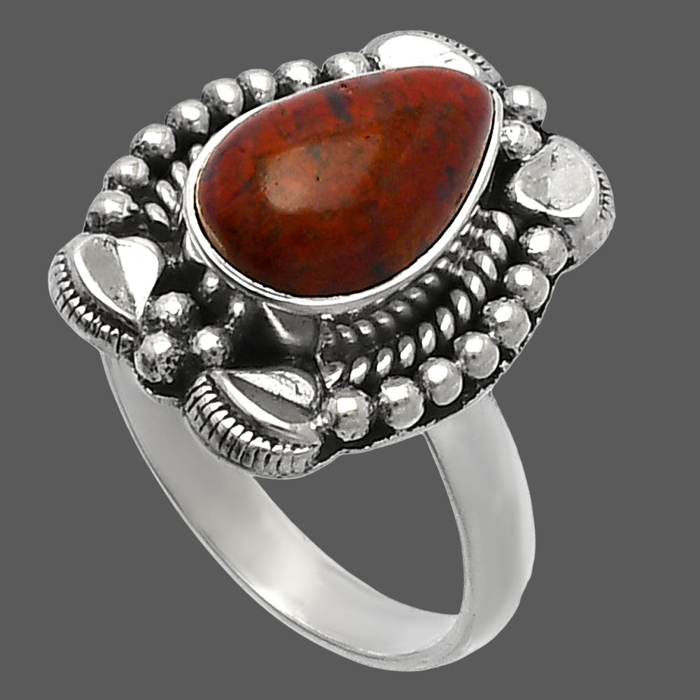 Natural Red Moss Agate Ring size-7 R-1598 SDR226692
