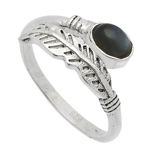 Adjustable Feather Gray Moonstone Ring size-7.5 R-1496 SDR226739
