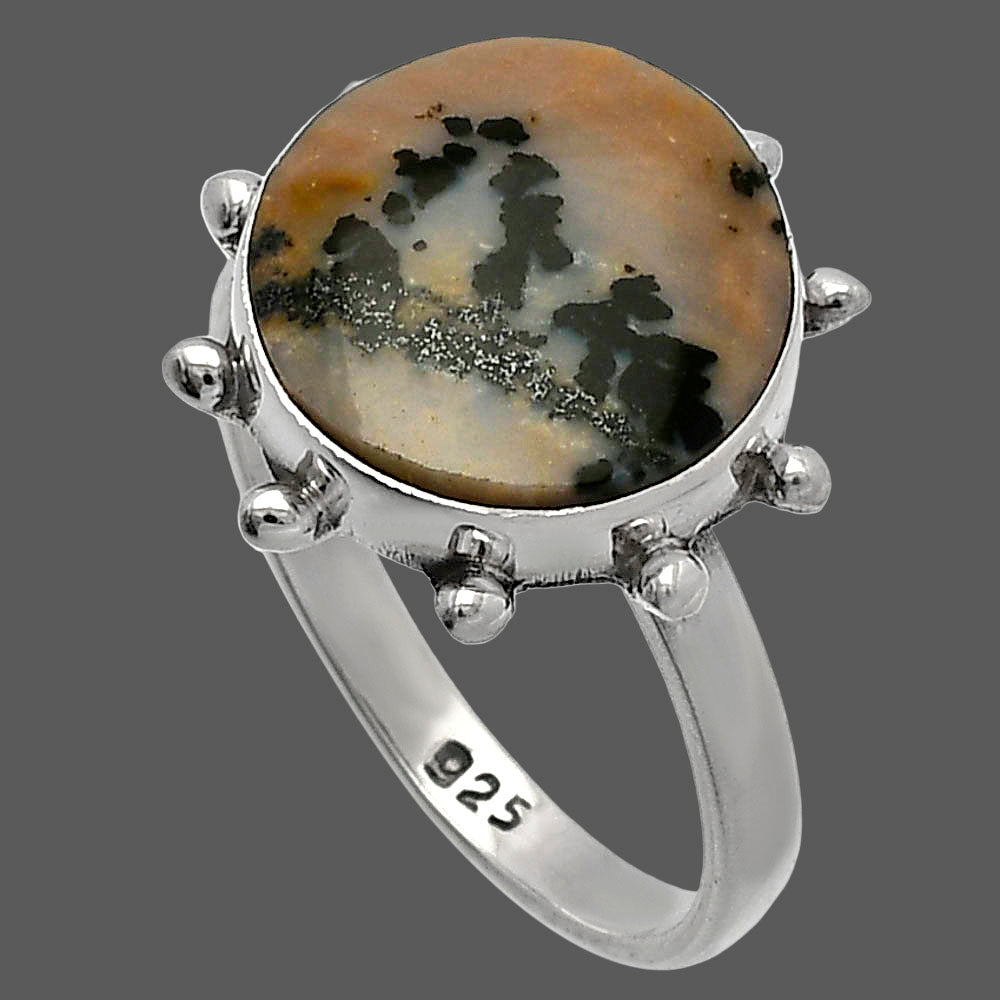 Natural Russian Honey Dendrite Opal Ring size-8 R-1268 SDR227095