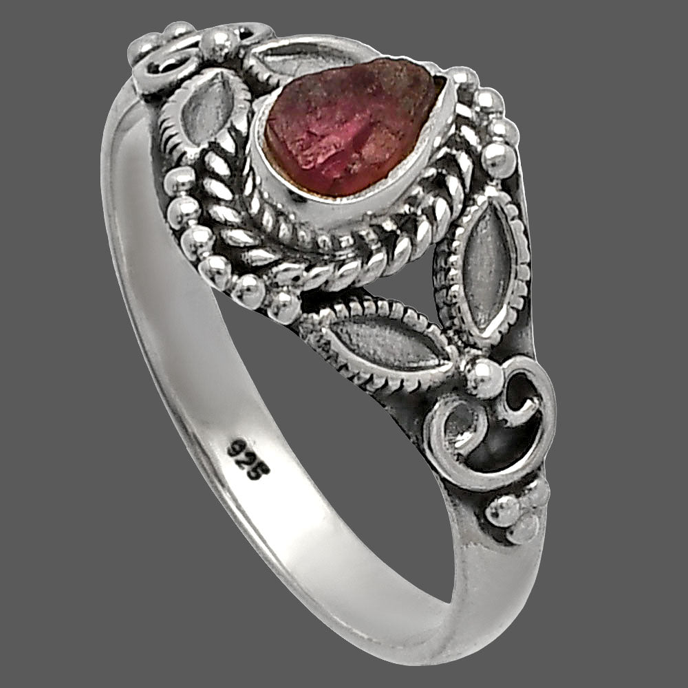 Natural Pink Tourmaline Rough Ring size-8 R-1286 SDR227153