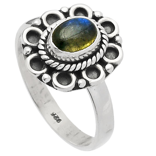 Blue Fire Labradorite - Madagascar Ring size-8 R-1256 SDR227317