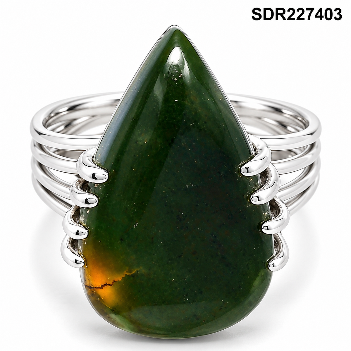 Natural Chrome Chalcedony Ring size-8 R-1259 SDR227403