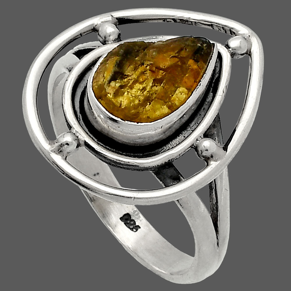 Natural Rare Kornerupine Rough Ring size-8.5 R-1446 SDR227496
