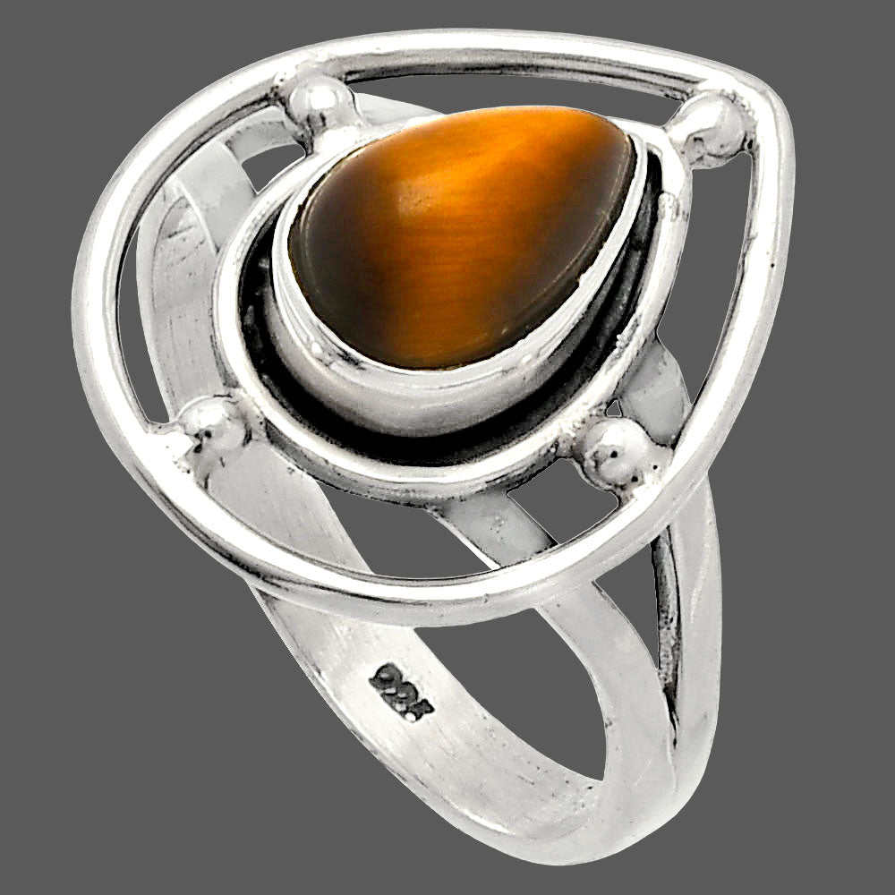 Natural Tiger Eye - Africa Ring size-7.5 R-1446 SDR227503