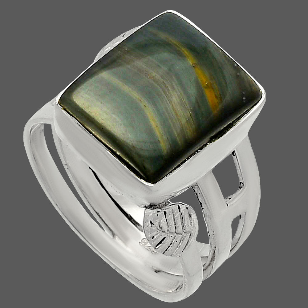 Natural Blue Tiger Eye Ring size-8 R-1400 SDR227717
