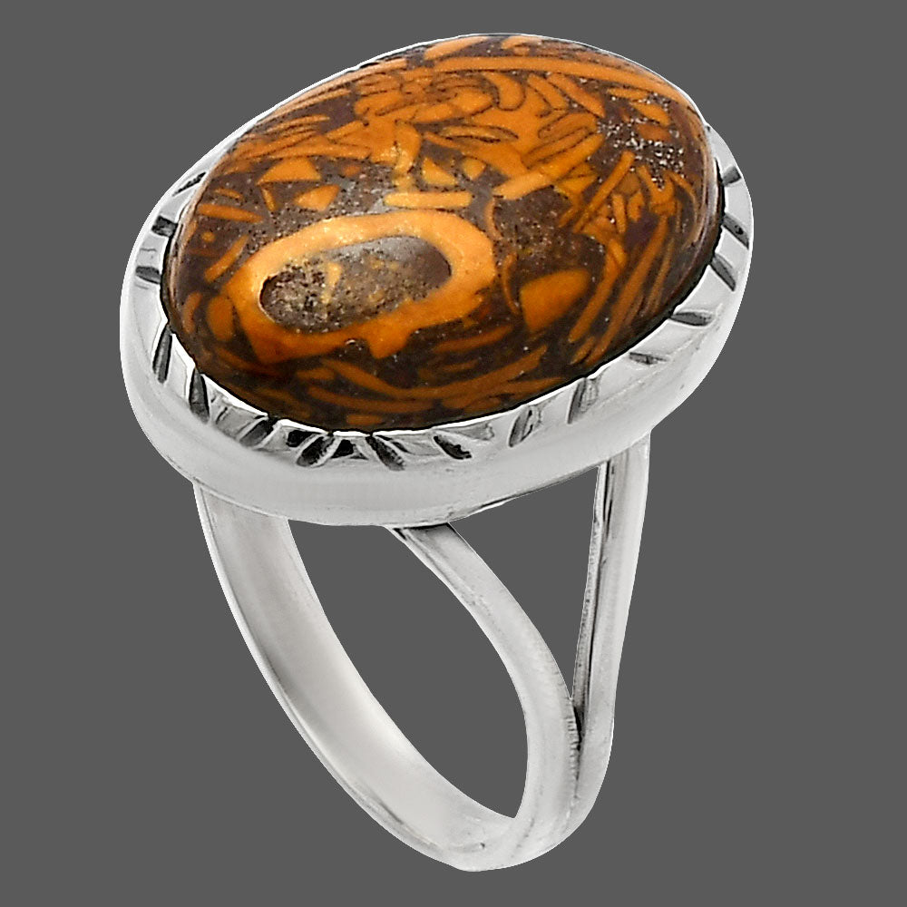 Coquina Fossil Jasper - India Ring size-8 R-1074 SDR227983