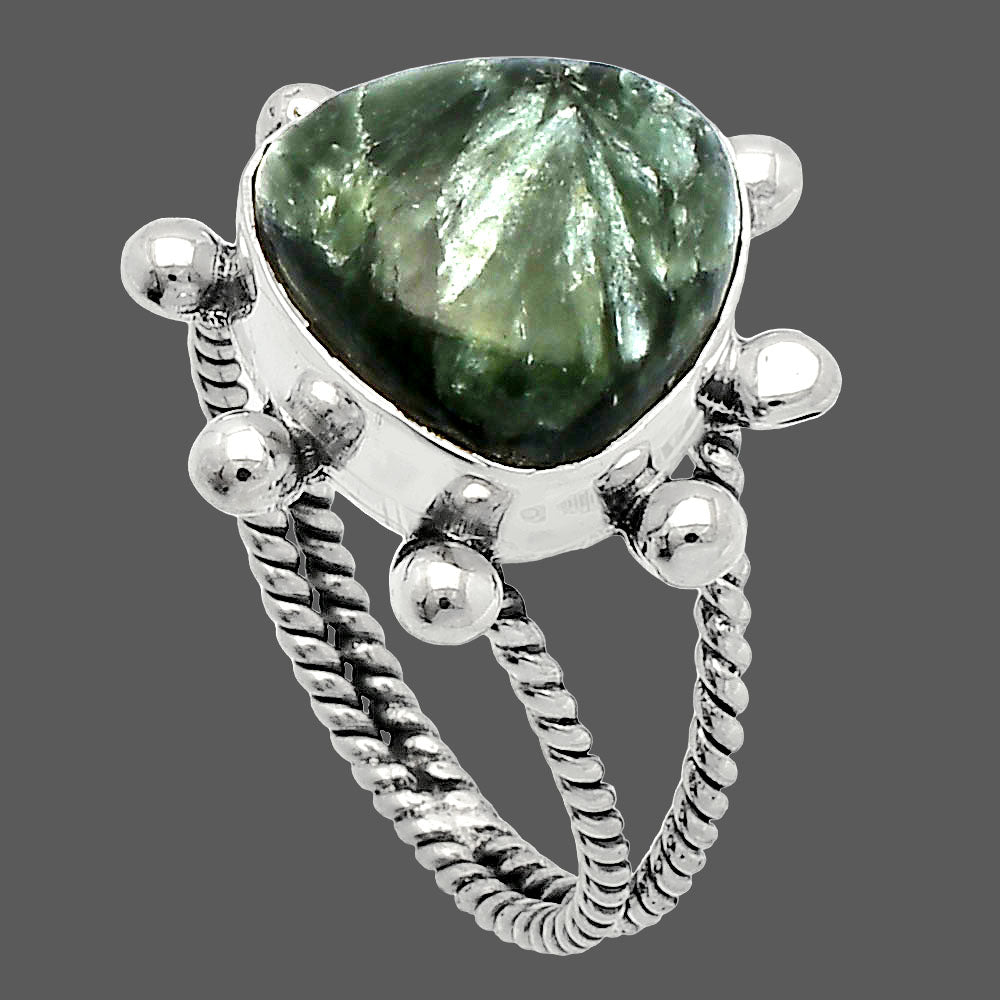 Natural Russian Seraphinite Ring size-9 R-1268 SDR228965