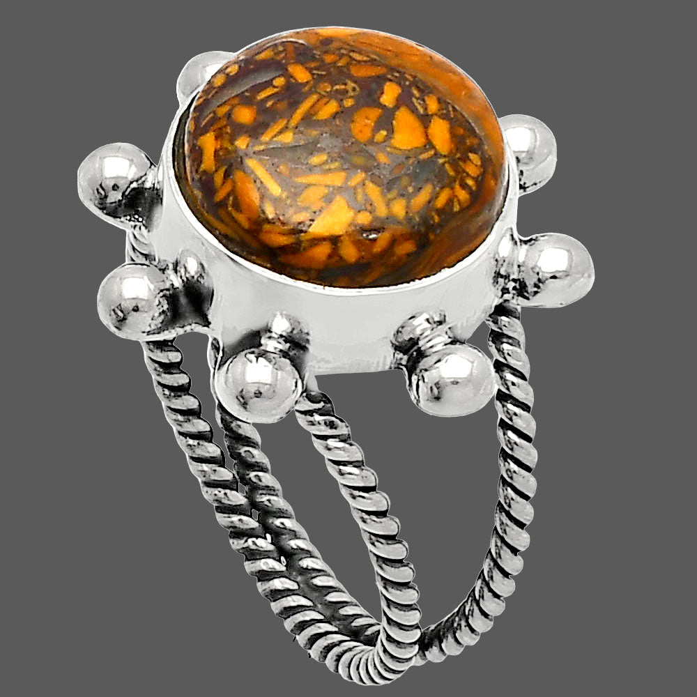 Coquina Fossil Jasper - India Ring size-7 R-1268 SDR229001
