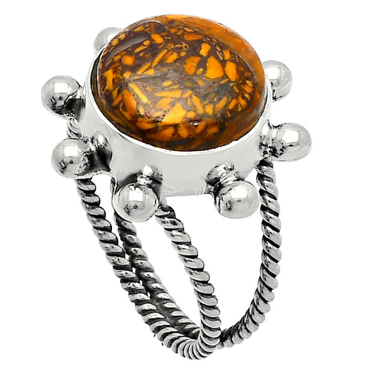 Coquina Fossil Jasper - India Ring size-7 R-1268 SDR229001
