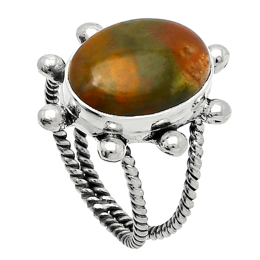 Rhyolite - Rainforest Jasper Ring size-7 R-1268 SDR229098