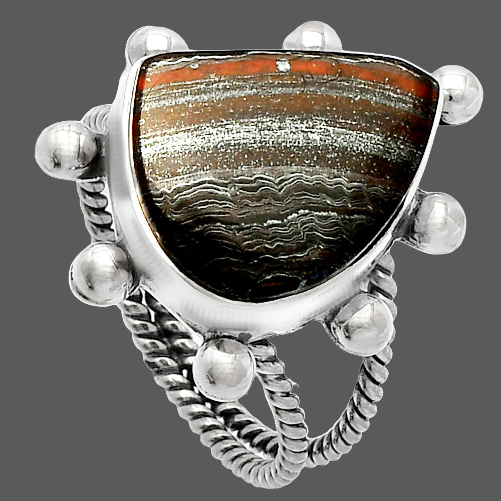 Natural Iron Tiger Eye Ring size-8 R-1268 SDR229146