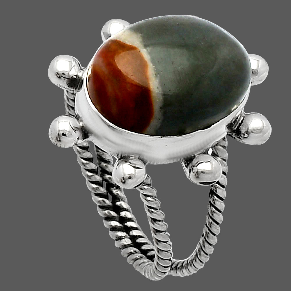 Natural Polygram Jasper Ring size-7 R-1268 SDR229159