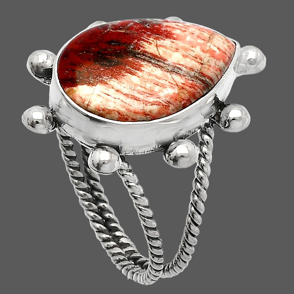Natural Snake Skin Jasper Ring size-9.5 R-1268 SDR229197