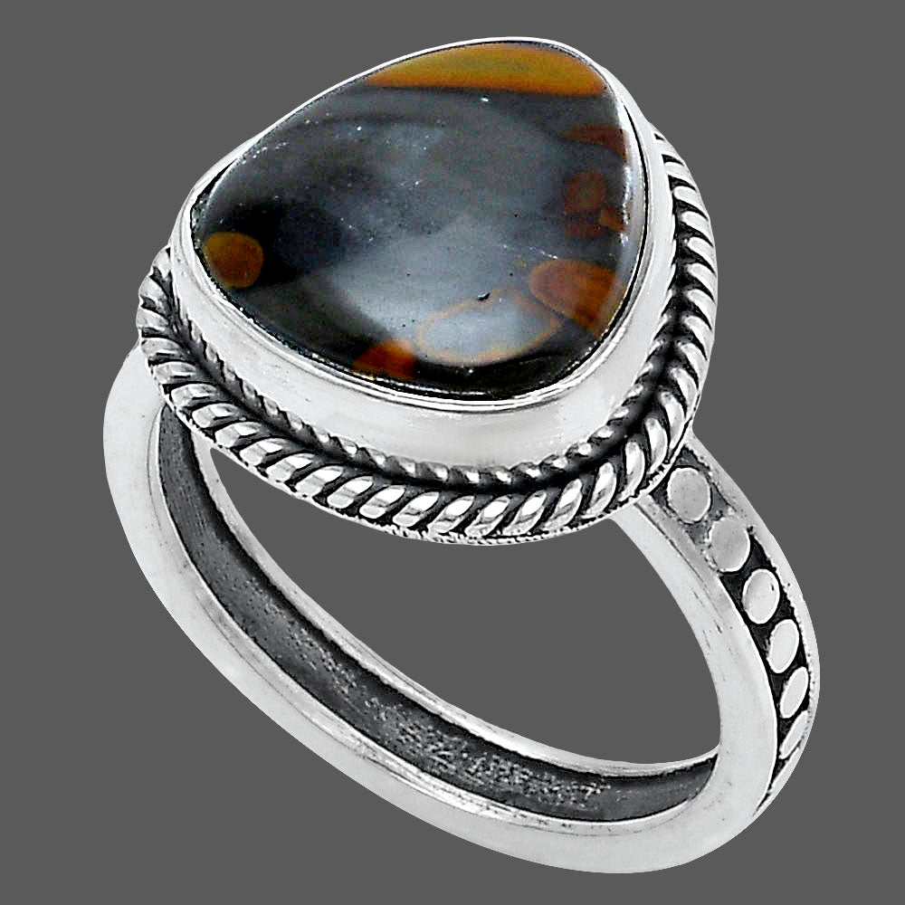 Natural Bamboo Jasper Ring size-6 R-1066 SDR229398