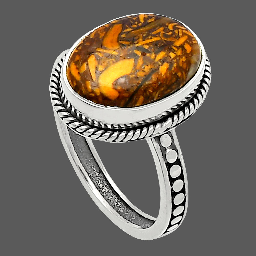 Coquina Fossil Jasper - India Ring size-9 R-1066 SDR229453