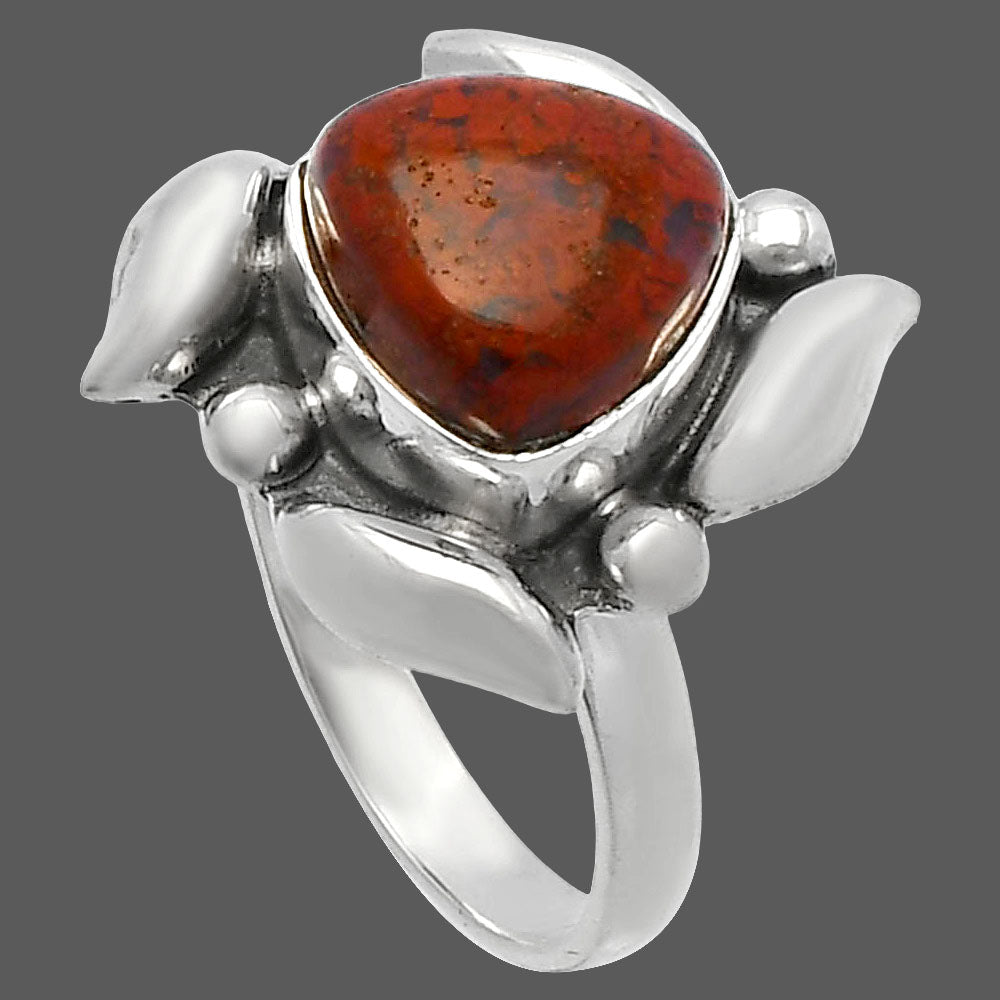 Natural Red Moss Agate Ring size-8 R-1125 SDR229485