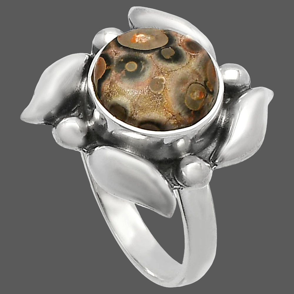 Natural Leopard Skin Jasper Ring size-8 R-1125 SDR229564
