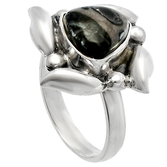 Natural Mexican Cabbing Fossil Ring size-6 R-1125 SDR229576