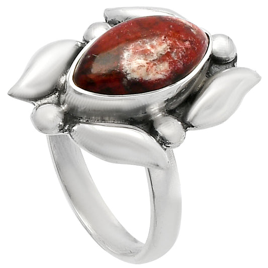 Natural Red Moss Agate Ring size-8 R-1125 SDR229577