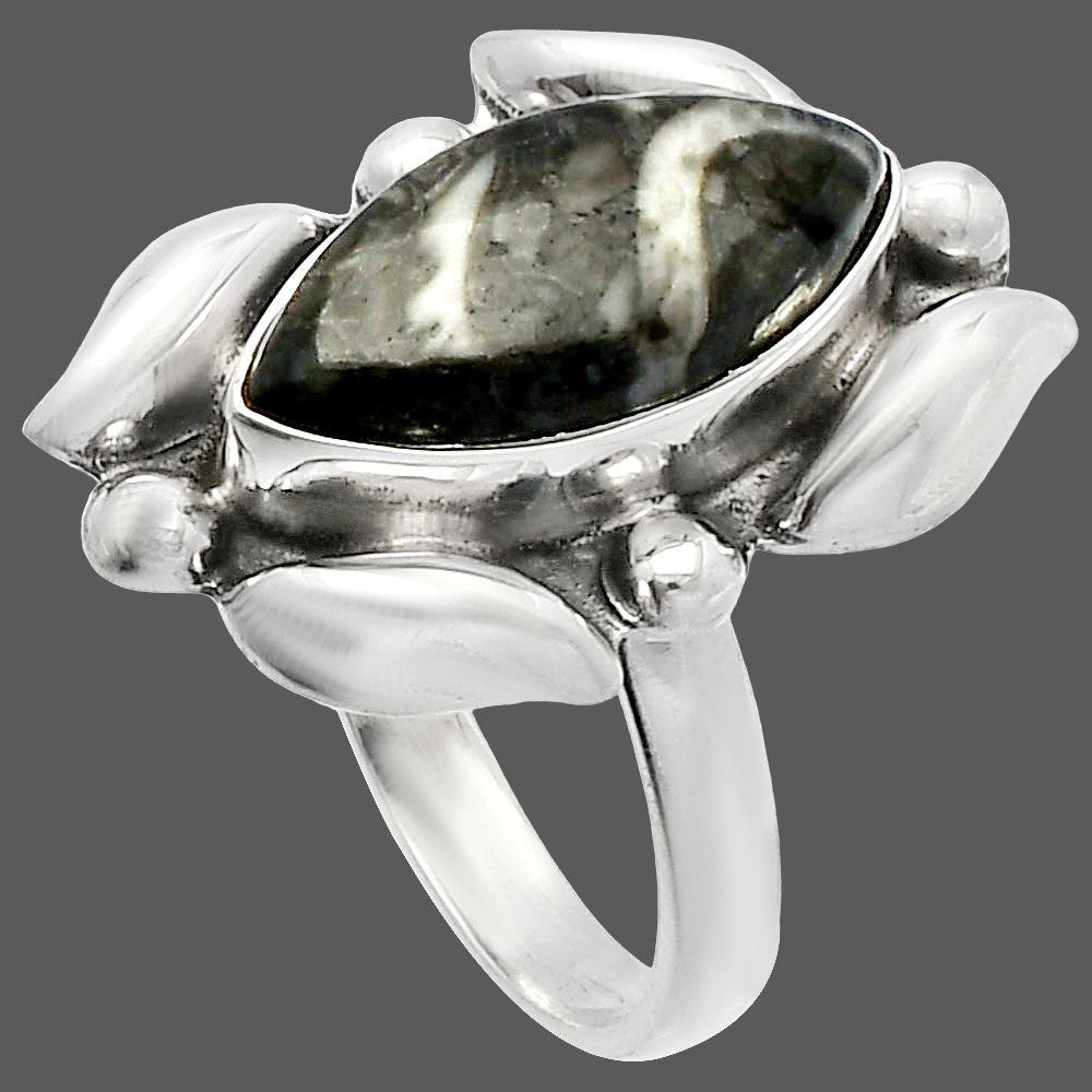Natural Mexican Cabbing Fossil Ring size-8 R-1125 SDR229605