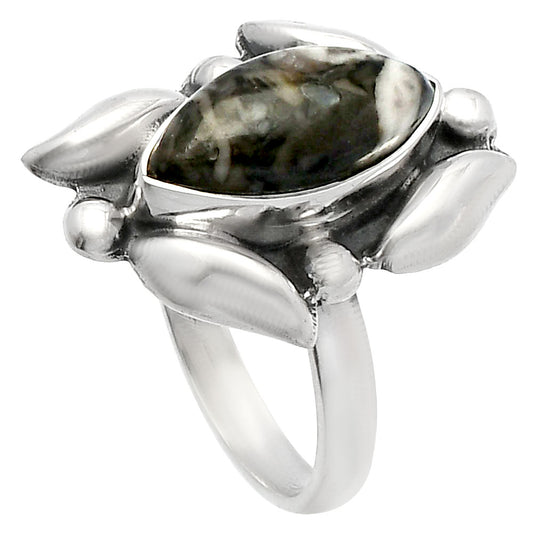 Natural Mexican Cabbing Fossil Ring size-8 R-1125 SDR229631